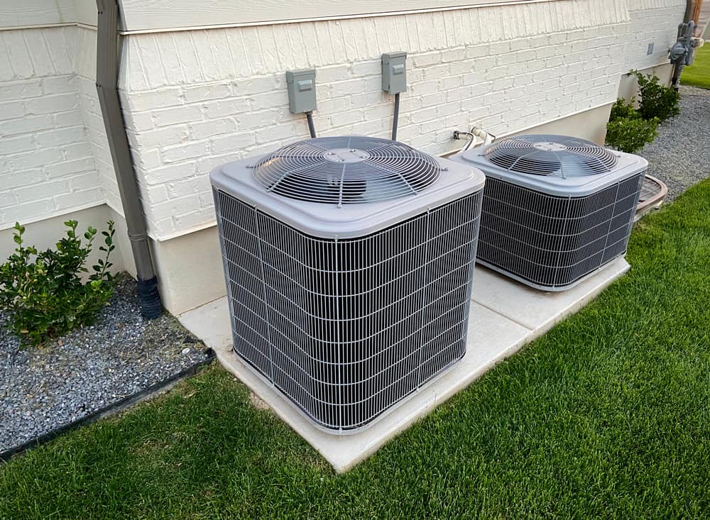 double ac unit outside home.