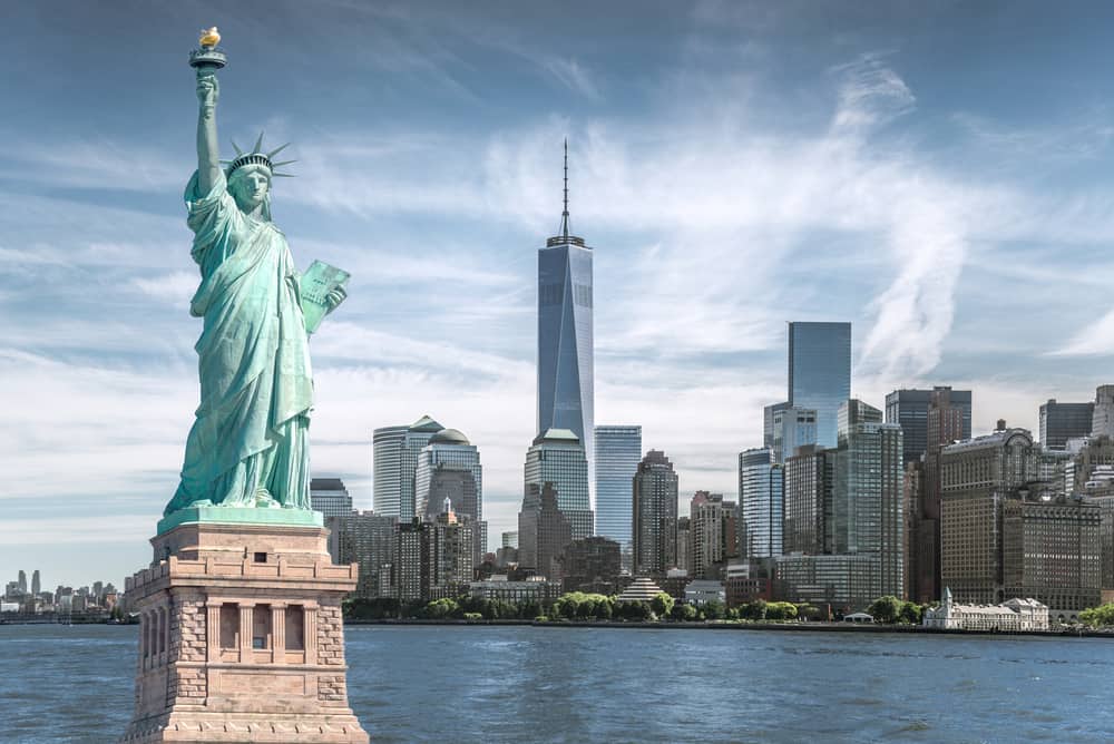 new york city and statue of liberty.